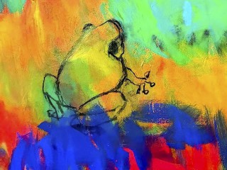 frog of hope, detail from painting paraíso I