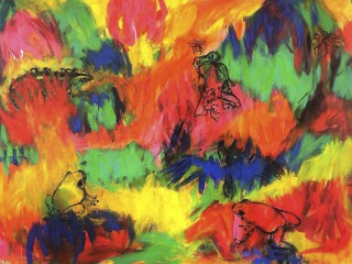 paraíso I, técnica mixta-tela, 120x170cm