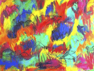 paraíso II, técnica mixta-tela, 120 x170cm